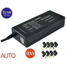 Universal Adapter power charger 15V-20V max 90W 2USB 8 tips