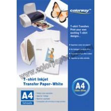 White T-shirt transfer paper,120g/m2 A4 5 Fogli