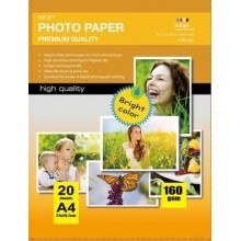 High Glossy Inkjet Photo Paper (Cast Coated),160g A4 20Fogli