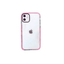 FUNDA QCHARX TRANSPARENTE IPHONE 16E ROSA