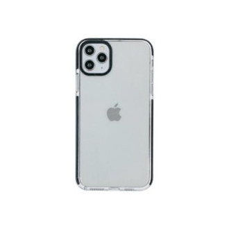 FUNDA QCHARX TRANSPARENTE IPHONE 16E NEGRO